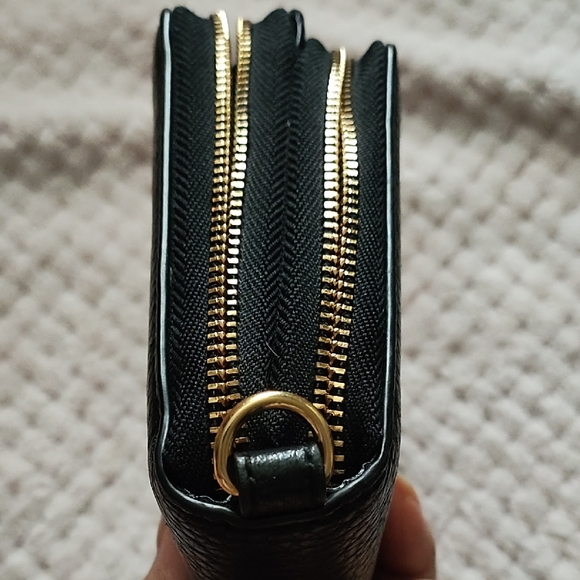 Michael Kors Pebbled Black Wallet with Gold Accents